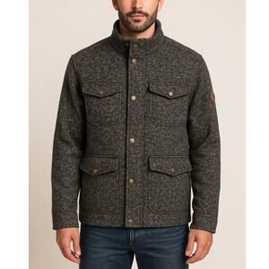 Eddie Bauer Black Gray Heathered Knit Jacket Men’s Size Medium